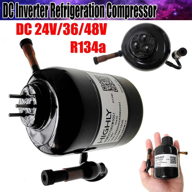 Mini 24V/48V Low vibration R134a Refrigeration Inverter Compressor 2400~3600 rpm