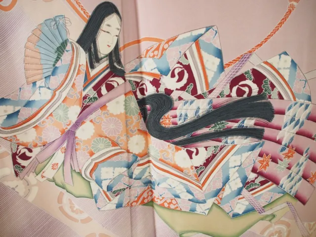 Vintage Japanese Silk Kimono, Iro Tomesode, Princess, Purple K526