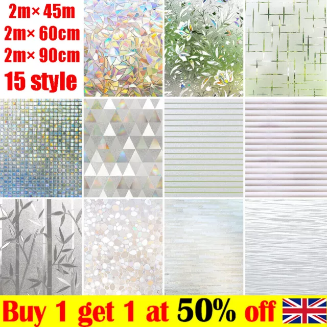 Bubble Free Frosted Window Film Self Adhesive Etched Privacy Glass Vinyl Film