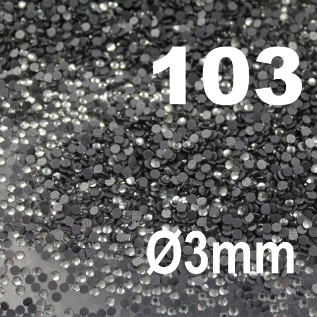 500 Strass thermocollant RHINESTONE hotfix Ø 3 mm ss10  GRIS N° 103