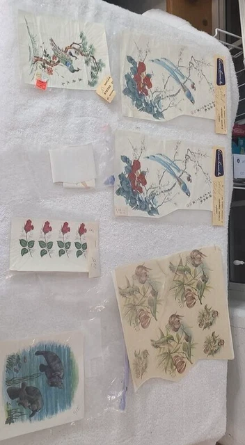 pájaros, colibrí flor de manatí cerámica porcelana cerámica calcomanías a fuego