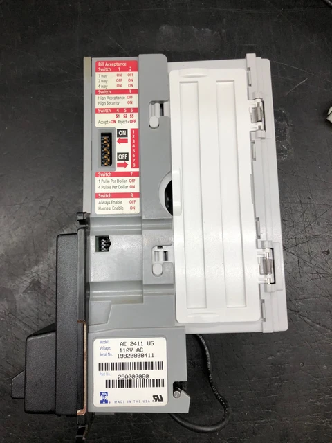 MEI Mars VN 2501 Bill Validator, 110V, Compact Bezel, $1 Only, Refurbished, 90-Day Warranty