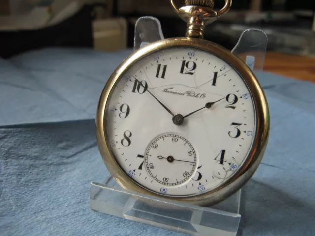 Wunderschöne  Schwere  Massive   Grosse Tavannes     Taschenuhr   Läuft