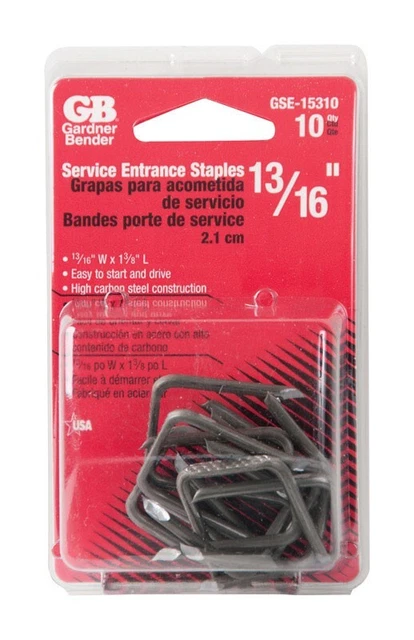 Gardner Bender 13/16" W x 1-3/8" L Silver Steel Service Entrance Staples 10 pk