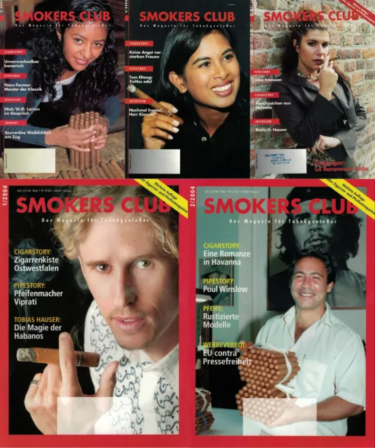 Smokers Club. Verschiedene Ausgaben der Jhrg. 2001 bis 2004. Magazin für Tabakge