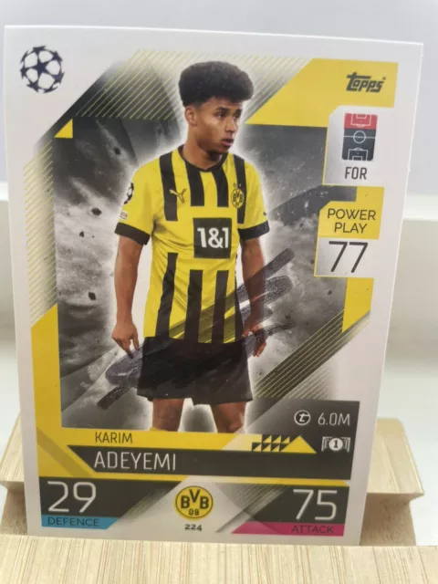 Champions League signiert Karim Adeyemi Borussia Dortmund BVB Match Attax Topps