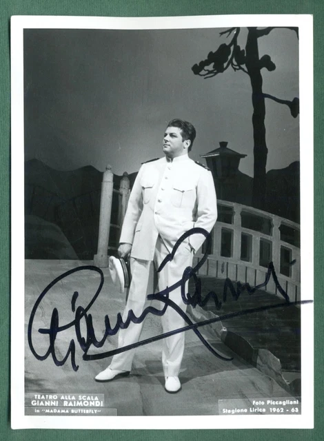 LIRICA-AUTOGRAFO-TENORE-GIANNI RAIMONDI-in MADAMA BUTTERLY- 1923-2008