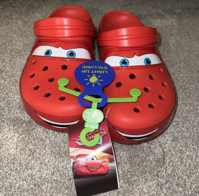 DISNEY PIXAR LIGHTNING McQueen Light Up Crocs Men’s Size 6 Women’s 8
