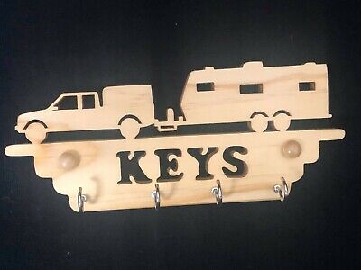 Travel trailer W/camper shell keyholder wood (key holder)