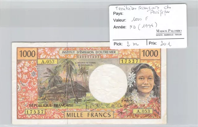 BILLET  PACIFIQUE - 1000 FRANCS - ND(1996) - PICK 2m - A.053 - N°17537