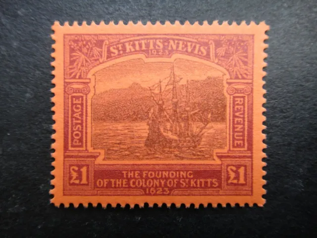 GB 1923 Stamps MNH St. Kitts & Nevis Top Value Red Paper ¢G1 UK