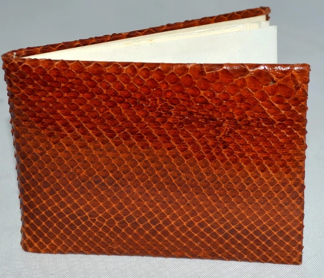 Vintage Genuine Snake Skin Red Brown Alphabetical Telephone Book Argentina NWOT