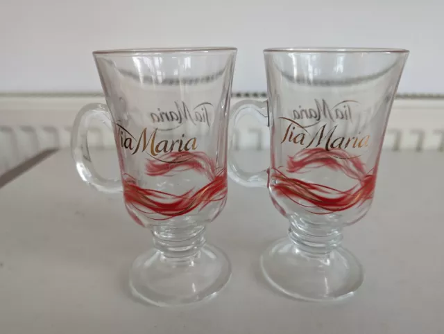 2 X Tia Maria Glasses Pub Bar Mancave Glass Liquor Coffee