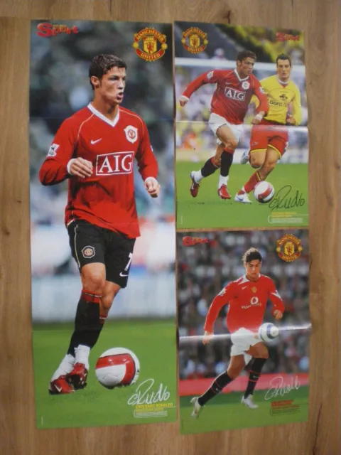 3 x Sport POSTER von Cristiano Ronaldo Manchester United