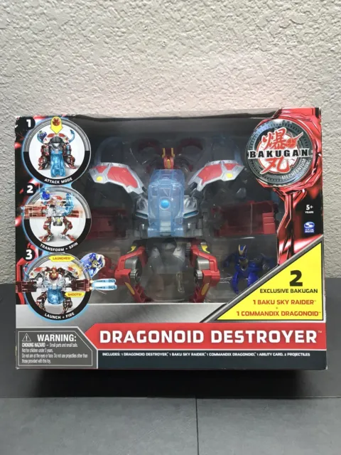 Exclusive BAKUGAN Dragonoid Destroyer Baku Sky Raider Commandix Dragonoid *NEW*