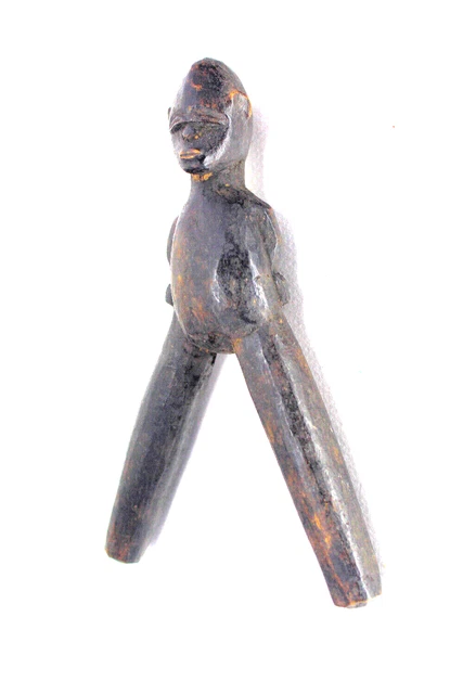 Statuette Africaine Lance-pierre Dagari Burkina - Art Premier Bois Années 50-60 - Hauteur 17cm