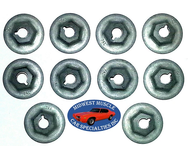 Trim Molding Moulding Clip 1/4-20 Stud Nuts Fits Chrysler Dodge Plymouth 10pc G