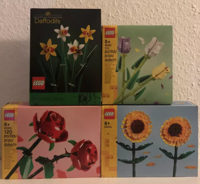 LEGO FIORI 40524 40460 40461 40646 narcisi girasoli rose tulipani  nuovo/IMBALLO ORIGINALE EUR 78,90 - PicClick IT