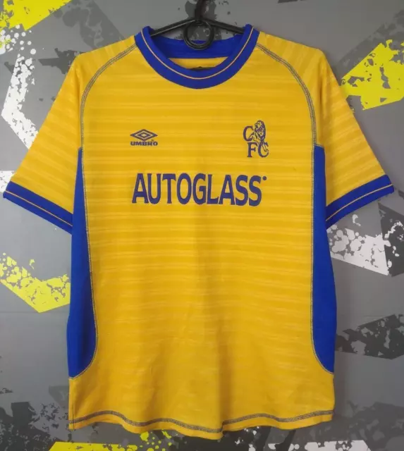 Chelsea Away football shirt 2000 - 2002 Yellow Umbro Young Size L ig93