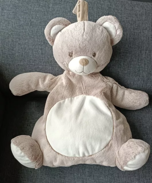 506🌟Doudou Peluche ours  range pyjama blanc creme marron TEX environ 45cm