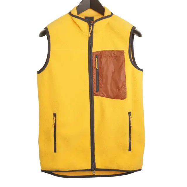 MEN PEAK PERFORMANCE Fleece Vest Yellow Full Zip Hiking Sherpa Size S ...