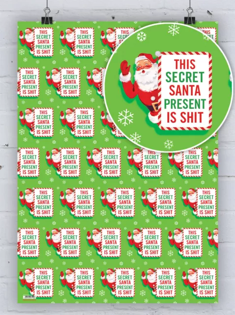 Christmas Wrapping Paper Secret Santa Gift Wrap Funny RUDE Hilarious Cheeky Xmas