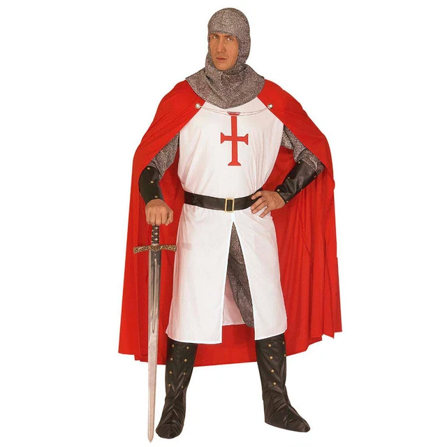 Uomo Medioevo Cavaliere Costume da Cavaliere Crociato Guerriero Lord XL 54/56