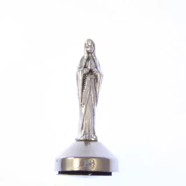 Petit Argent Lourdes Catholique Statue Avec Magnétique Base 5cm Auto Cadeau