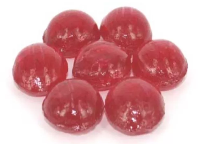 475g RASPBERRY DROPS ROCK CANDY HARD BOILED RED BULK LOLLIES WEDDING FAVOUR