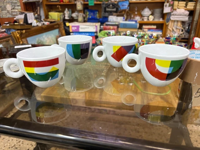 Lot De 4 Tasses à Café Koziol Matteo Thun 1999 - Design Rétro Orange
