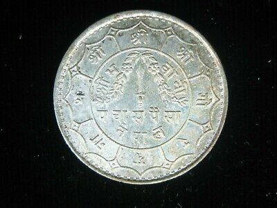 Nepal 50 Paisa 1942 Silver Vs1999 1/2 Rupee Unc 3910# Money Coin