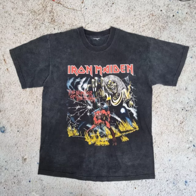 Vintage Iron Maiden The number of the beast tshirt Top Size M 1982