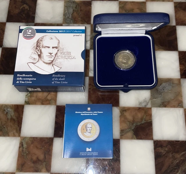 2 euro Euro Proof Italia 2017 scomparsa di Tito Livio ( Vedi Foto ) 2 euro Euro Proof Italia 2017 scomparsa di Tito Livio ( Vedi Foto )