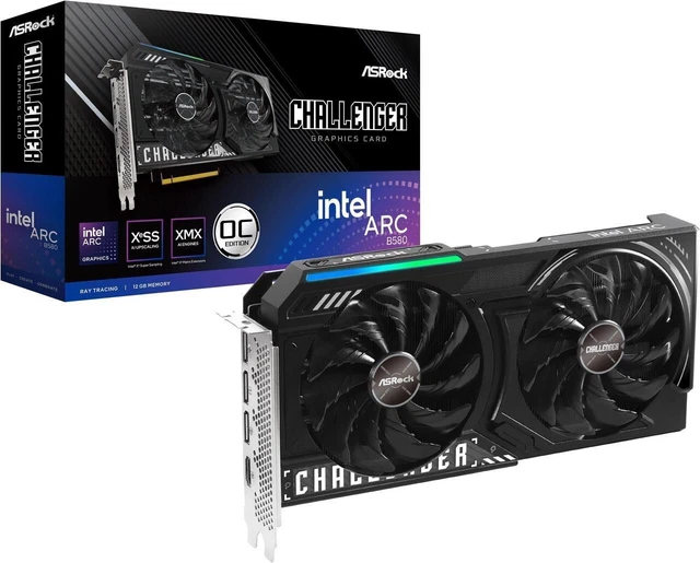 ASROCK INTEL ARC B580 Challenger 12GB OC gaming computer graphics card ...
