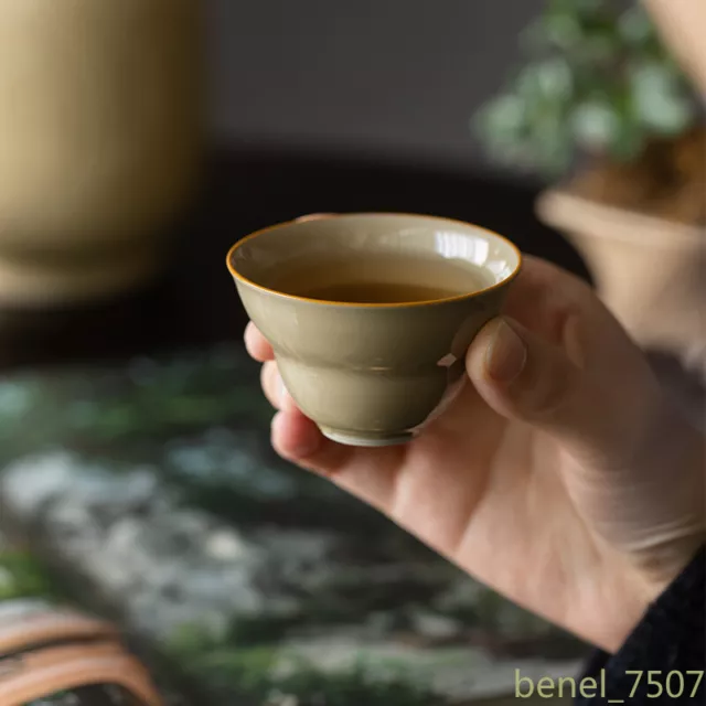Creative Yellow Glazed Gourd Cup Ceramics From Jingdezhen Ding Kiln Household