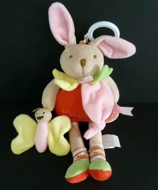 B2 - Doudou Et Compagnie Lapin Pantin Magic Rouge Rose Jaune Papillon Et. Neuf*