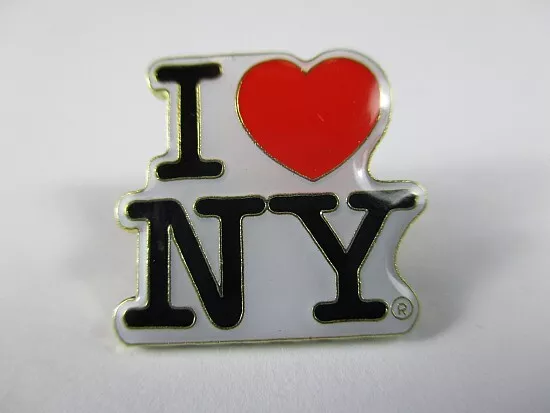 New York Metall Pin I LOVE NY weiß white Souvenir USA Amerika,Neu