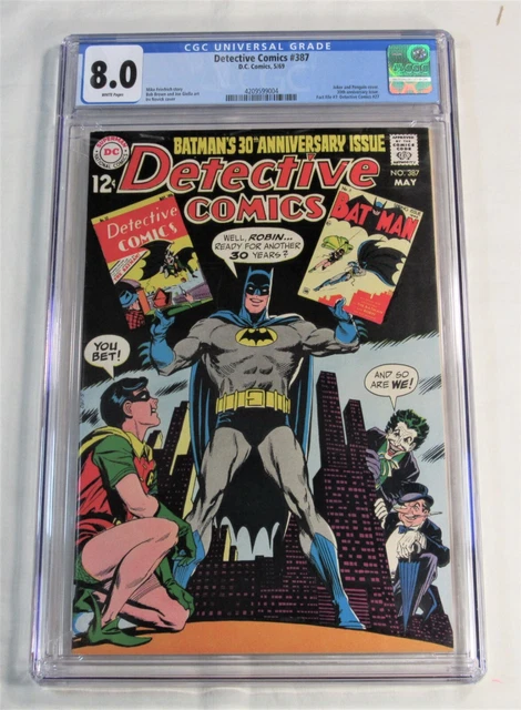DETECTIVE #387 ~~ CGC 8.0 ~~ 30th Anniversary issue! ~~ from 1969! 😁