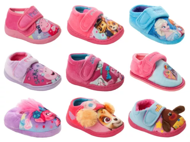 Girls Official Branded Cartoon Character Novelty Slippers Infants Kids Size 5-1