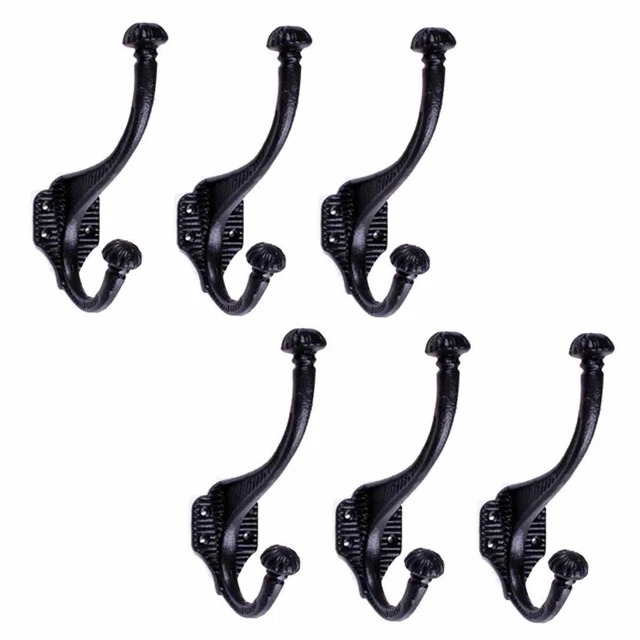 Black Hat Coat Hook Wrought Iron Pack of 6 Renovators Supply