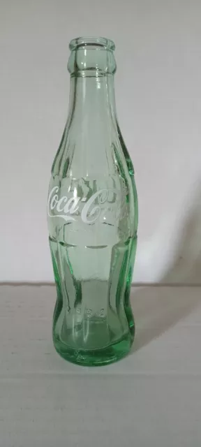 Vintage 1972 Green 6 1/2 FL OZ Coke Bottle Jennings LA