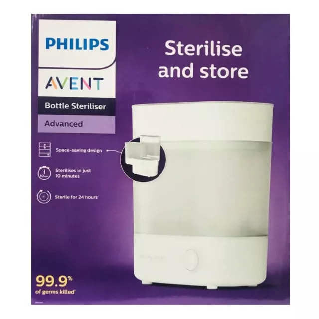 Philips Avent Electric Advanced Baby Bottle Steriliser Space Saving 10 min