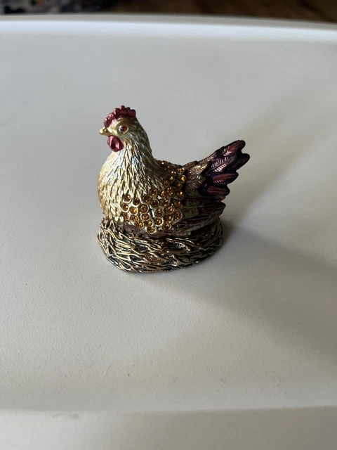 Nobility Bejeweled Rooster Trinket Box Vhtf Great Condition