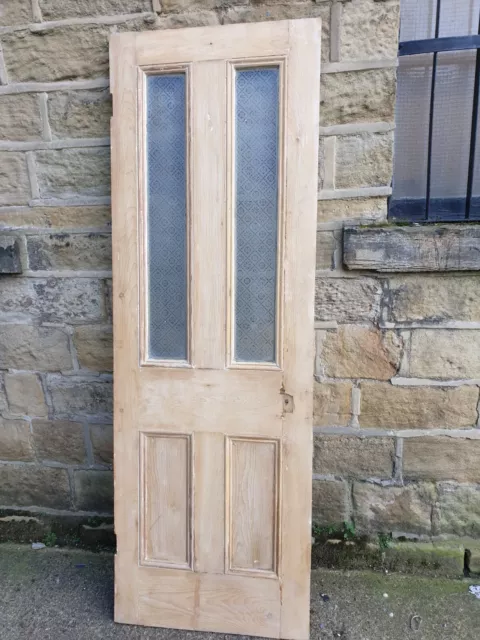 Old Vintage Pine Internal Glass Door