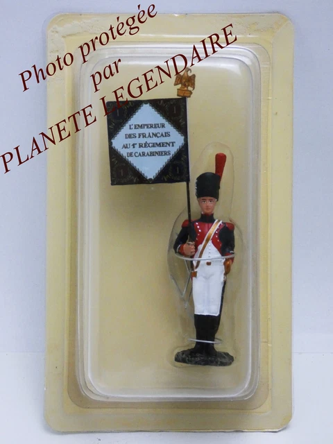Figurine Hachette Porte-Drapeau Napoléonien Dragons De La Garde 1813-1814 - Collection Plomb