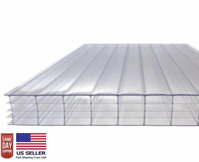 PAC OF 2 PANELS 24'' x 48'' x 14 mm (1/2) CLEAR POLYCARBONATE SHEETS