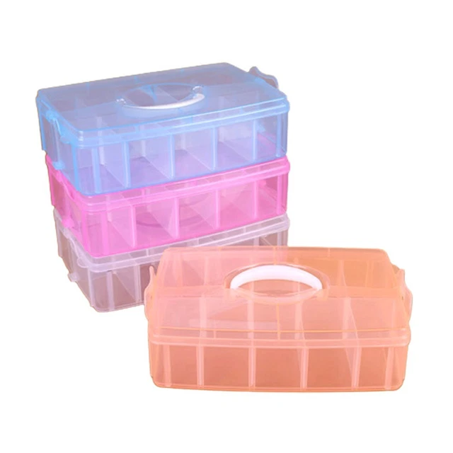 Boîte à outils transparente claire et organisée pour le stockage des ongles d