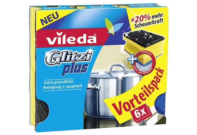 VILEDA HAUSRAT Schwamm Glitzi plus Antibac 6er Pack