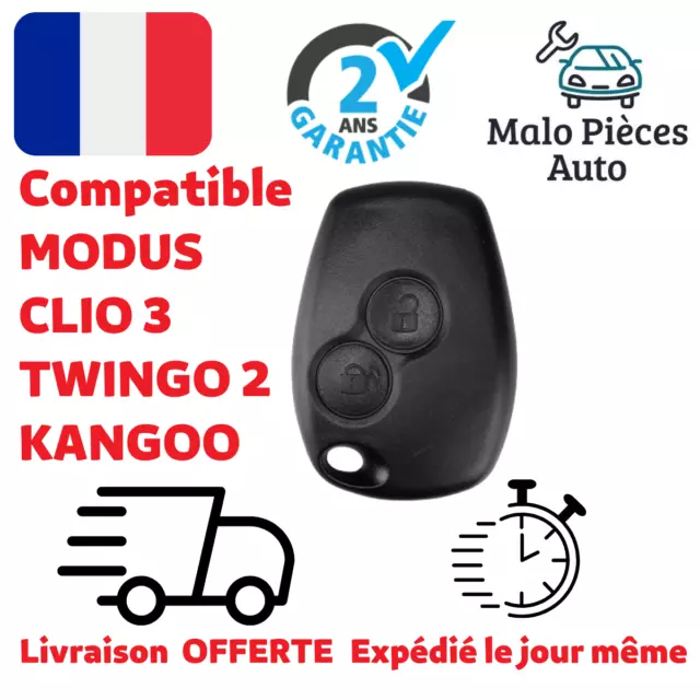 ENERGY01 2 Boutons Coque clé Compatible pour Renault Megane Modus