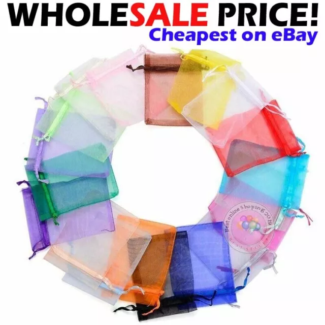 50/100 Mix Organza Gift Bags Wedding Party Favour Jewellery Packing Pouches Bag